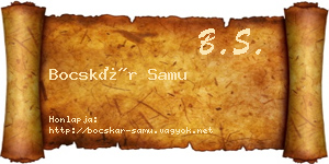 Bocskár Samu névjegykártya